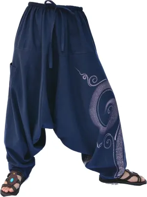 Siamrose, Yoga Harem Lounge Baggy Pants Women Men, Aladdin Boho Trousers, One Size