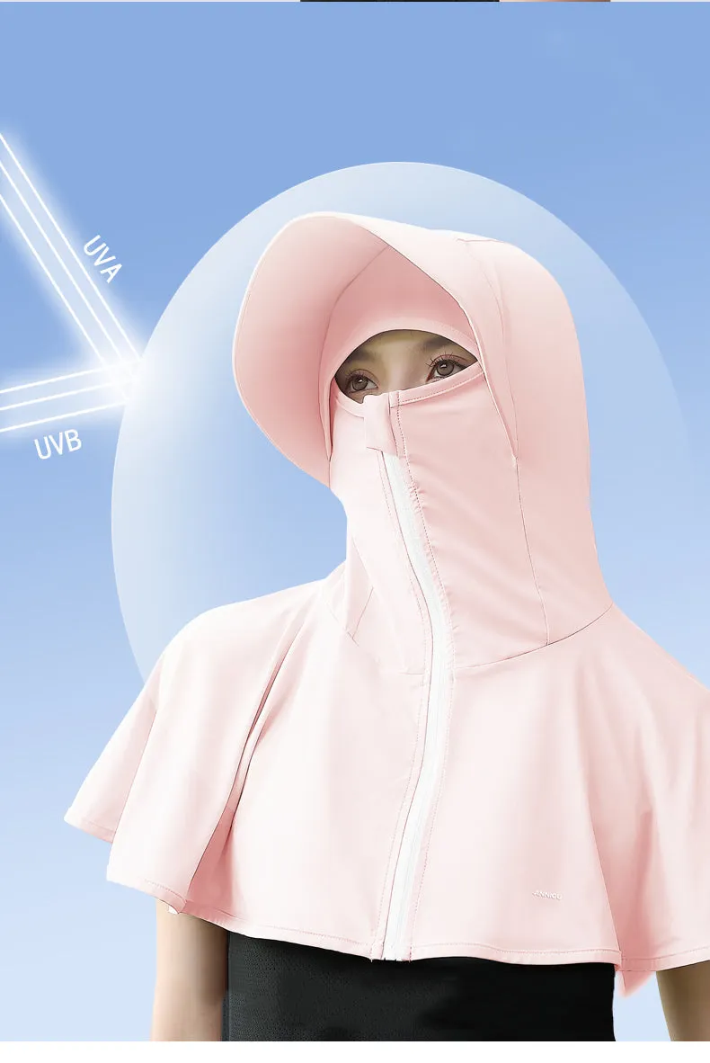 Sidiou Group ANNIOU Woman All in One UPF 50  Hats Summer Outdoor Ice Silk Full Face Protection with Neck Shawl Hat Ladies Fishing UV Sun Hat