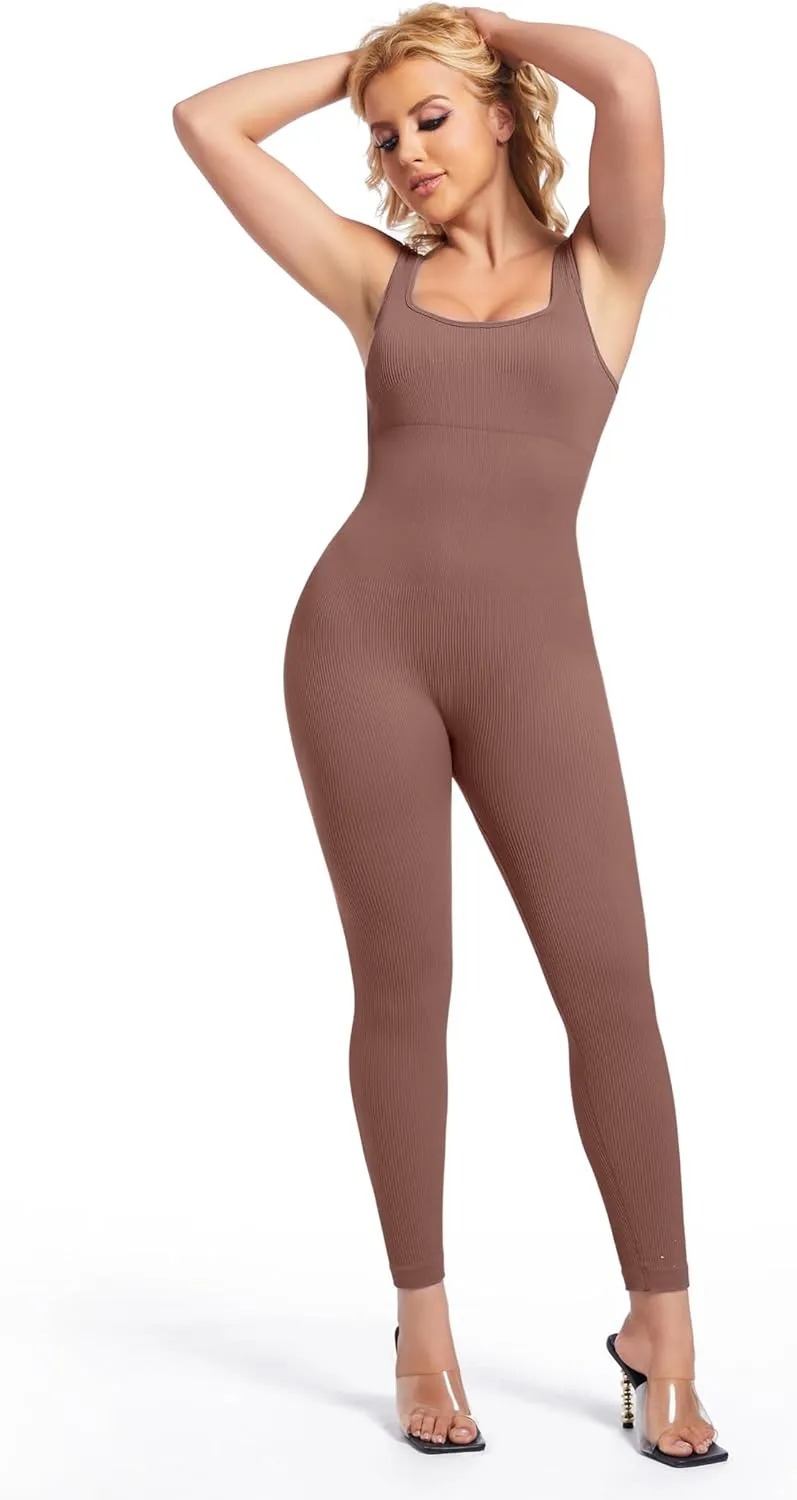 Sliot Workout Jumpsuit for Women - Tummy Control Yoga & Athletic One Piece