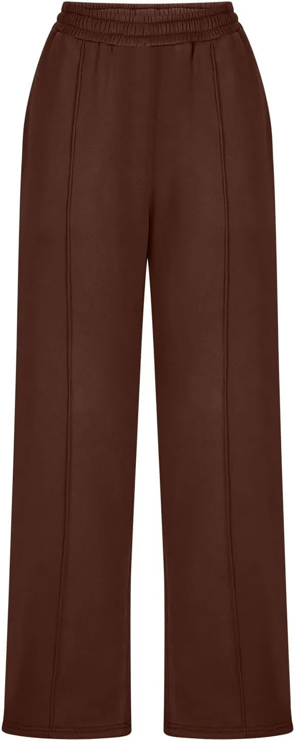 SMIDOW Wide Leg Sweatpants for Women High Waisted Loose Flare Pants Casual Fall Baggy Joggers Athletic Lounge Trousers