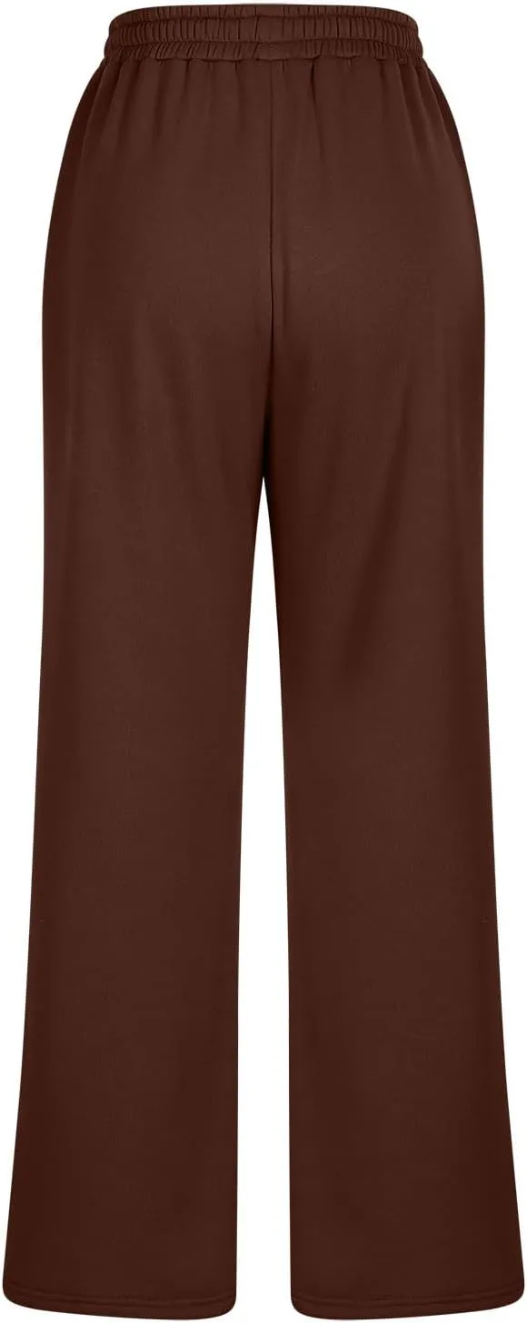SMIDOW Wide Leg Sweatpants for Women High Waisted Loose Flare Pants Casual Fall Baggy Joggers Athletic Lounge Trousers