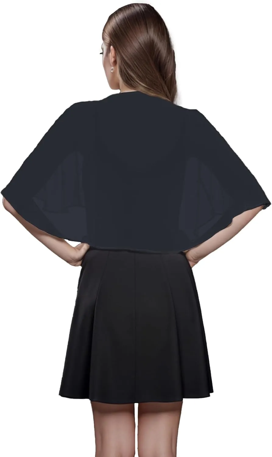 Soft Chiffon Shawl Wraps Shrug for Evening Dress Wedding Vintage Style Cape for Women