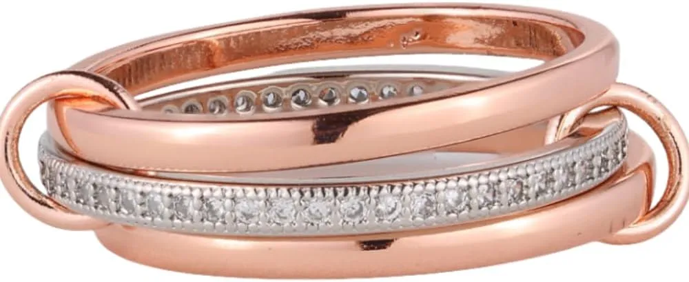 Stackable Rings for Women Non Tarnish Stacking Rings Set CZ Cubic Zirconia Band Promise Rings Set Rose Gold Dainty Bands Jewelry for Christmas Valentine's Day