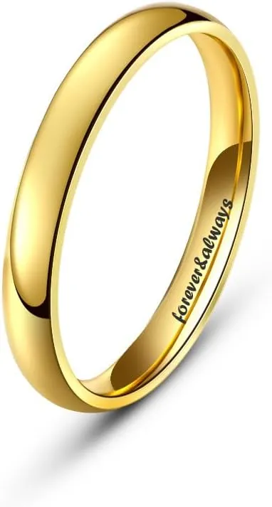 Stacking Rings Jewelry Gold Eternity Wedding Band Ring for Women Stainless Steel Promise Rings for Her Gold Dainty Knuckle Rings Custom Valentine's Day Jewelry Rings for Girlfriend,Size 5-13