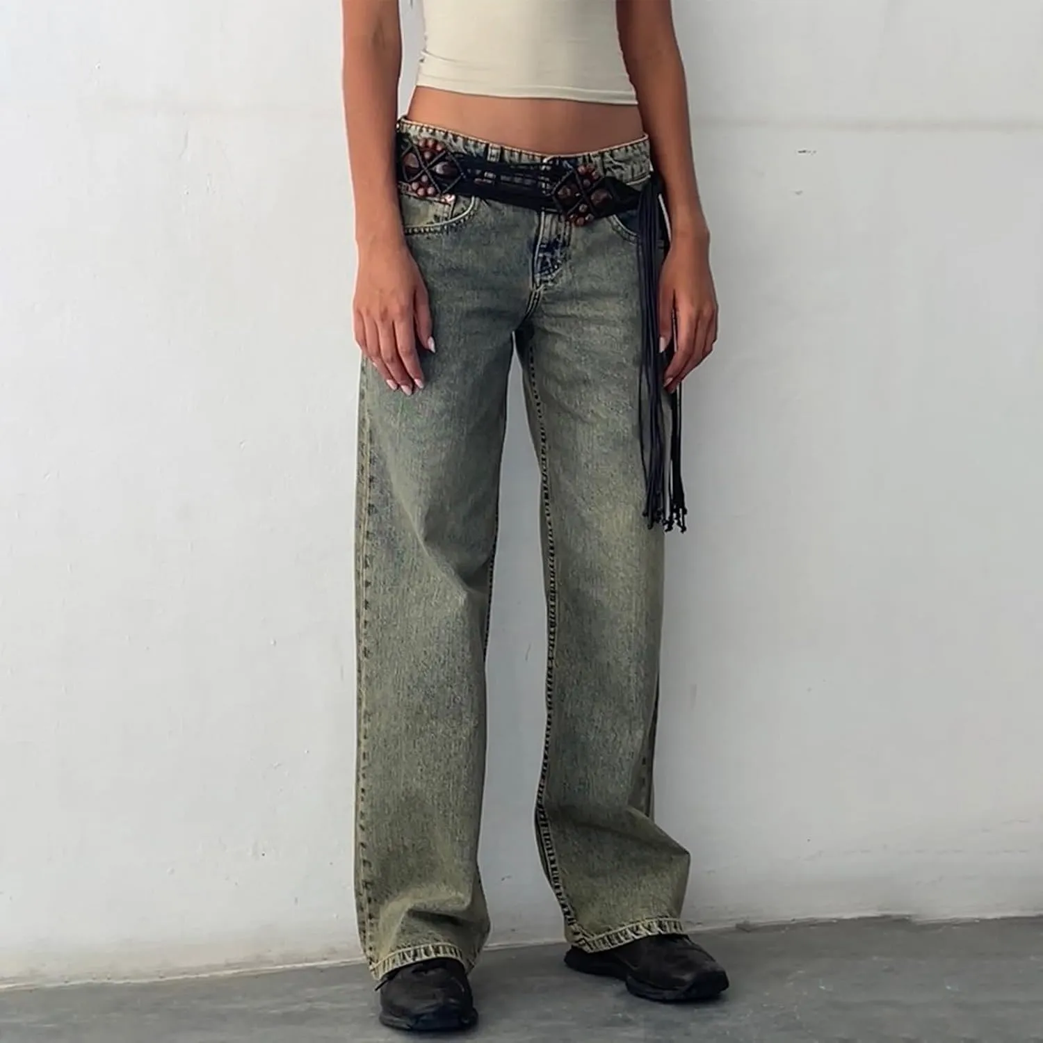 Straight Leg Jeans for Women,High Waisted Wide Leg Loose Microelastic Boyfriend Denim Pants Baggy Jeans Y2K
