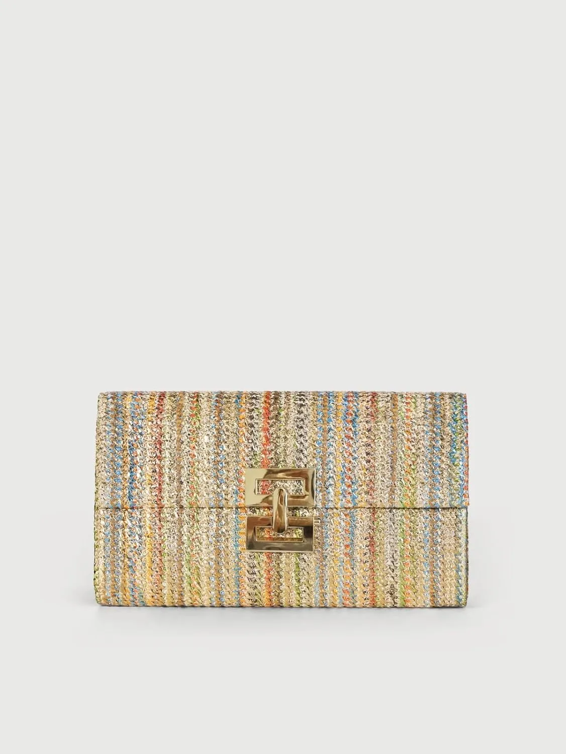 Straw Woven Clutch Purse Women Summer Evening Bag Chain Crossbody Boho Raffia Handbag Elegant Lock Envelope Flap