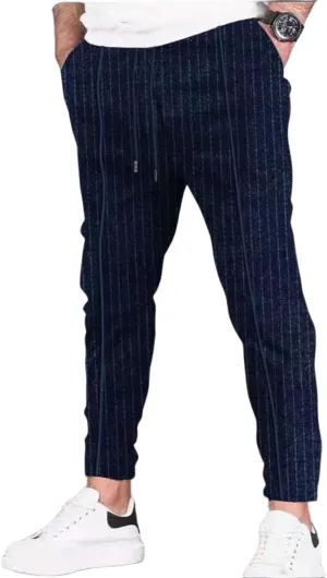 Striped Pants for Men - Mens Skinny Stretch Slim fit Chinos Golf Business Dress Casual Pants