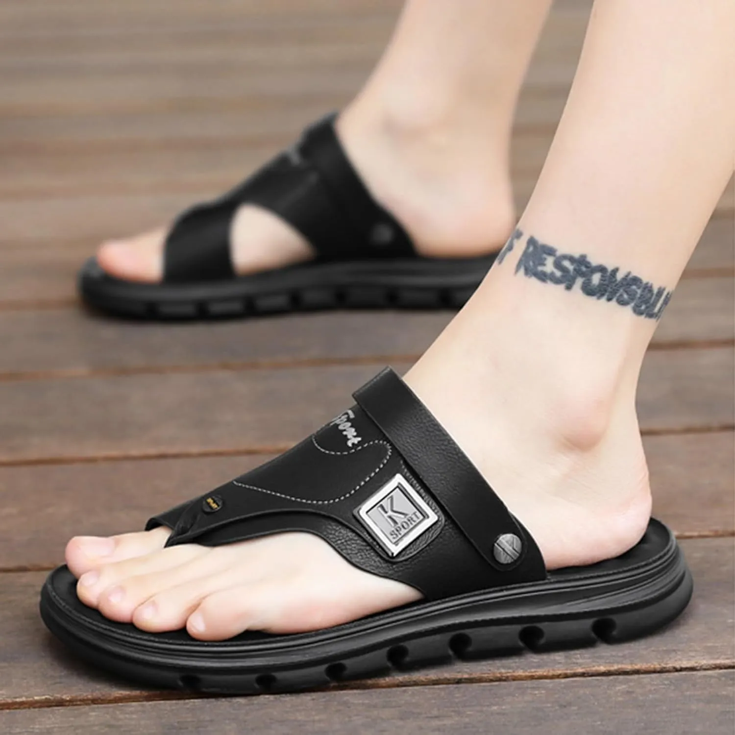 Summer Bunion Orthopedic Sandals For Men,Non-Slip Travel Plantar Fasciitis Slippers,Outdoor Casual Hallux Valgus Flip Flops