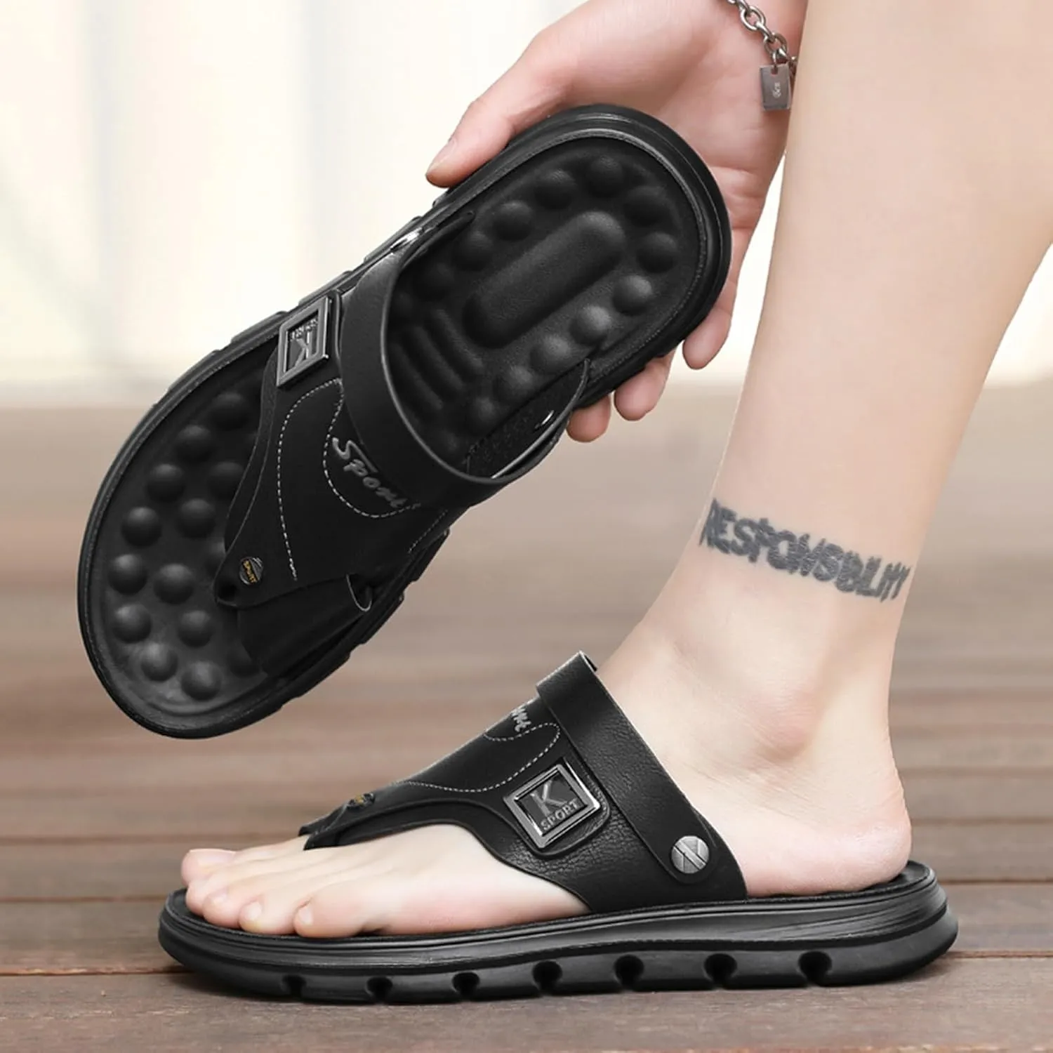 Summer Bunion Orthopedic Sandals For Men,Non-Slip Travel Plantar Fasciitis Slippers,Outdoor Casual Hallux Valgus Flip Flops