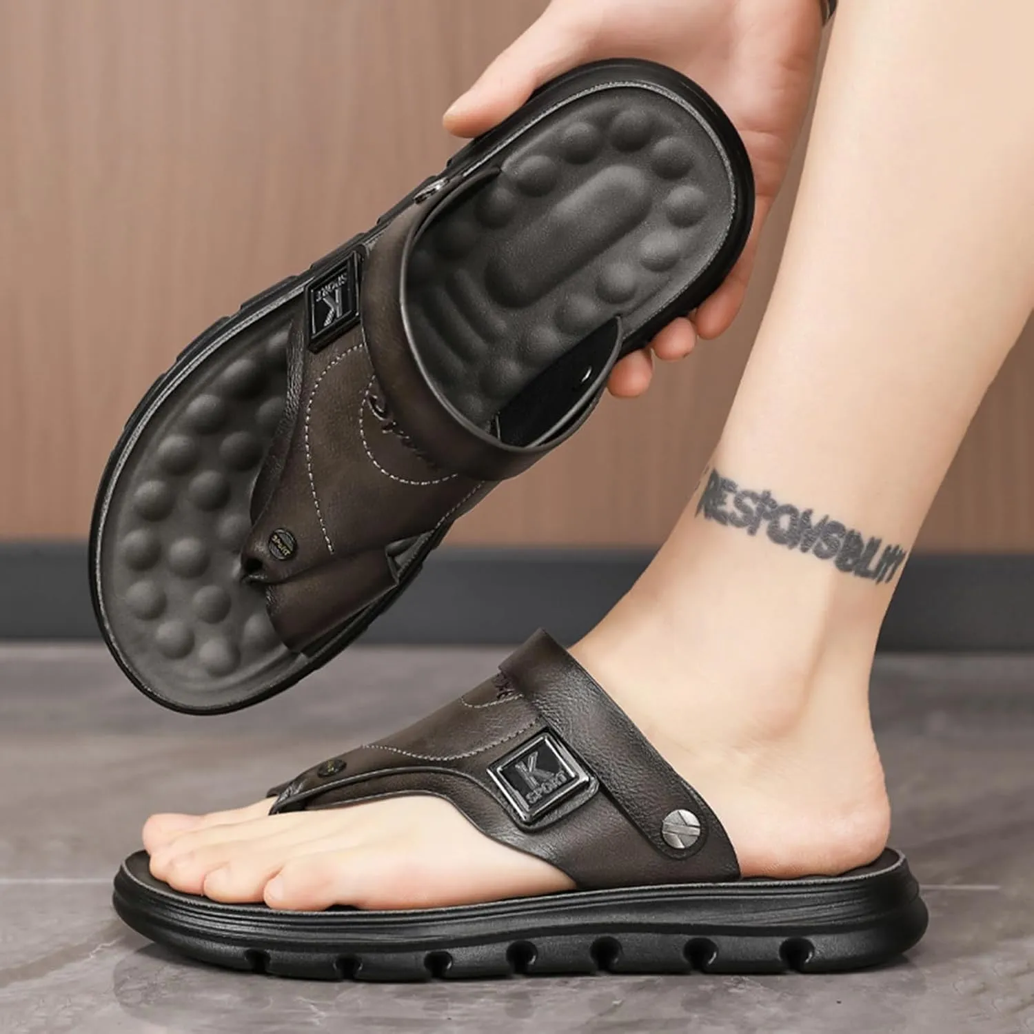Summer Bunion Orthopedic Sandals For Men,Non-Slip Travel Plantar Fasciitis Slippers,Outdoor Casual Hallux Valgus Flip Flops