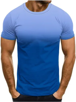 Summer Shirts for Men Mens Summer T-Shirt Running Quick Drying Close Fit Tunic Short Sleeved Round Neck Plain Tops