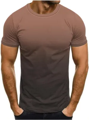 Summer Shirts for Men Mens Summer T-Shirt Running Quick Drying Close Fit Tunic Short Sleeved Round Neck Plain Tops