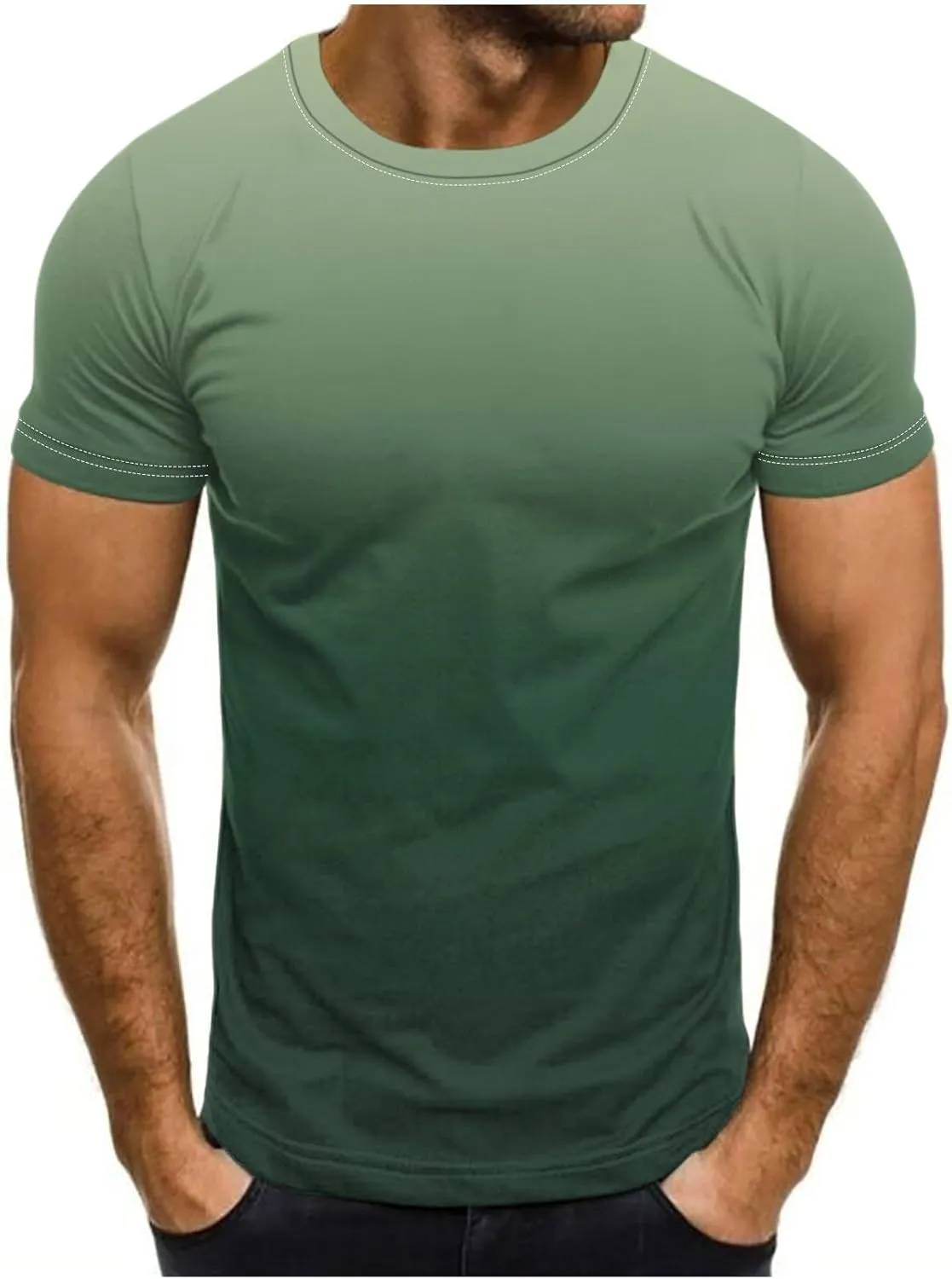 Summer Shirts for Men Mens Summer T-Shirt Running Quick Drying Close Fit Tunic Short Sleeved Round Neck Plain Tops
