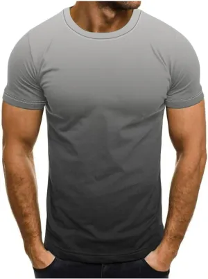 Summer Shirts for Men Mens Summer T-Shirt Running Quick Drying Close Fit Tunic Short Sleeved Round Neck Plain Tops