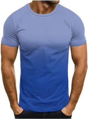 Summer Shirts for Men Mens Summer T-Shirt Running Quick Drying Close Fit Tunic Short Sleeved Round Neck Plain Tops