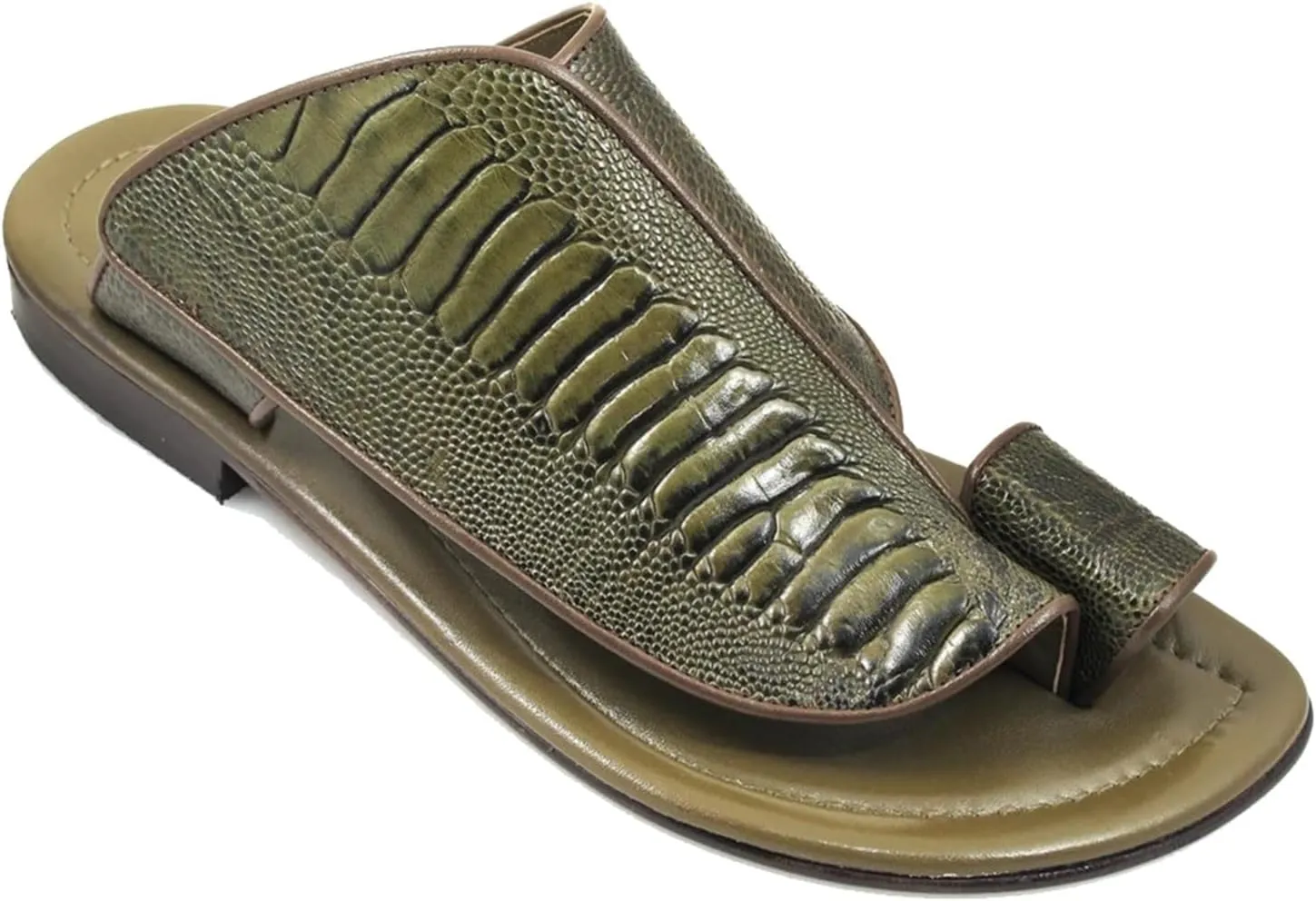 Summer Slip-On Leather Durable Bunion Relief Men's Walking Sandals, Snake Pattern Open Toe Non- Slip Breathable Plantar Fasciitis Slippers, for Dad on Christmas Birthday Fathers Day