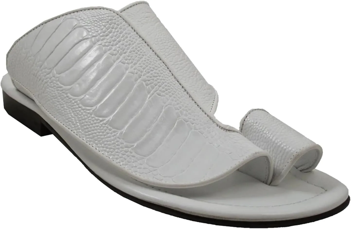 Summer Slip-On Leather Durable Bunion Relief Men's Walking Sandals, Snake Pattern Open Toe Non- Slip Breathable Plantar Fasciitis Slippers, for Dad on Christmas Birthday Fathers Day