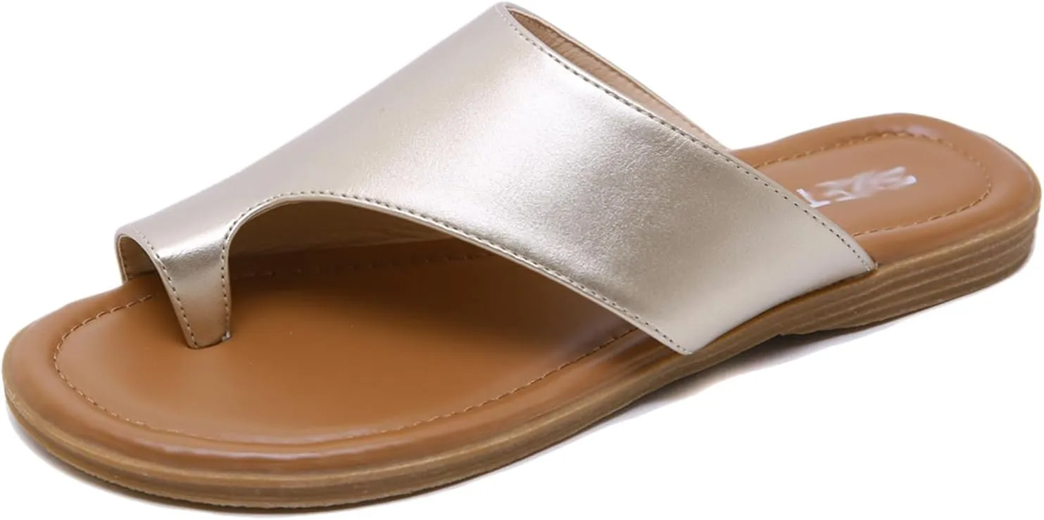 Summer Women's Fashion Hallux Valgus Flip Flops/Flat Plantar Fasciitis Bunion Beach Sandals/Ring Toe Orthopedic Thong Sandal