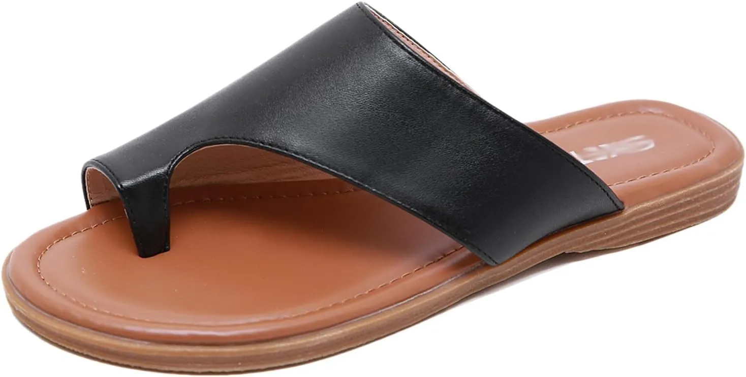 Summer Women's Fashion Hallux Valgus Flip Flops/Flat Plantar Fasciitis Bunion Beach Sandals/Ring Toe Orthopedic Thong Sandal