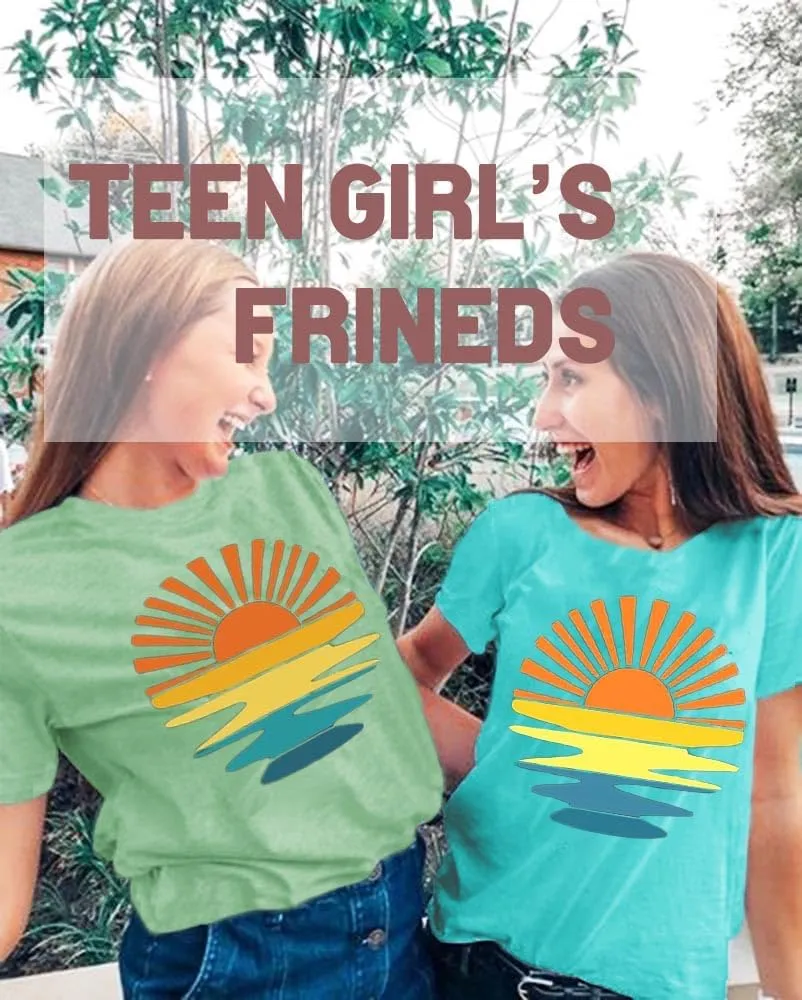 Sunrise Sunset Sunshine T Shirt for Women Outdoor Workout Hawaii Beach Sea Nature Adventure Tee Top