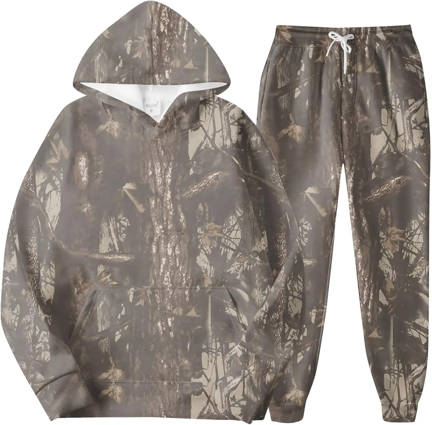 Sweat Suits for Womens Camo Hoodie 2 Piece Long Sleeve Crewneck Sweatshirts Wide Leg Sweatpants Matching Lounge Sets