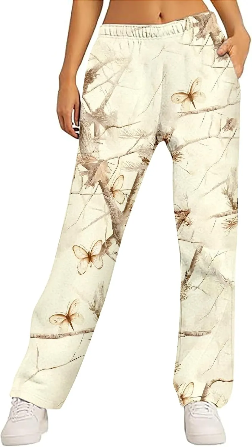 Sweat Suits for Womens Camo Hoodie 2 Piece Long Sleeve Crewneck Sweatshirts Wide Leg Sweatpants Matching Lounge Sets