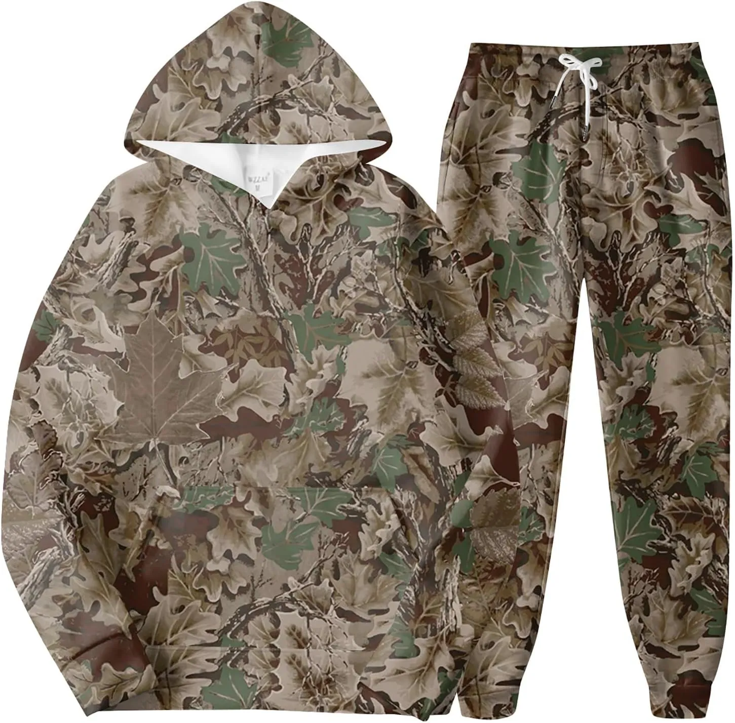 Sweat Suits for Womens Camo Hoodie 2 Piece Long Sleeve Crewneck Sweatshirts Wide Leg Sweatpants Matching Lounge Sets