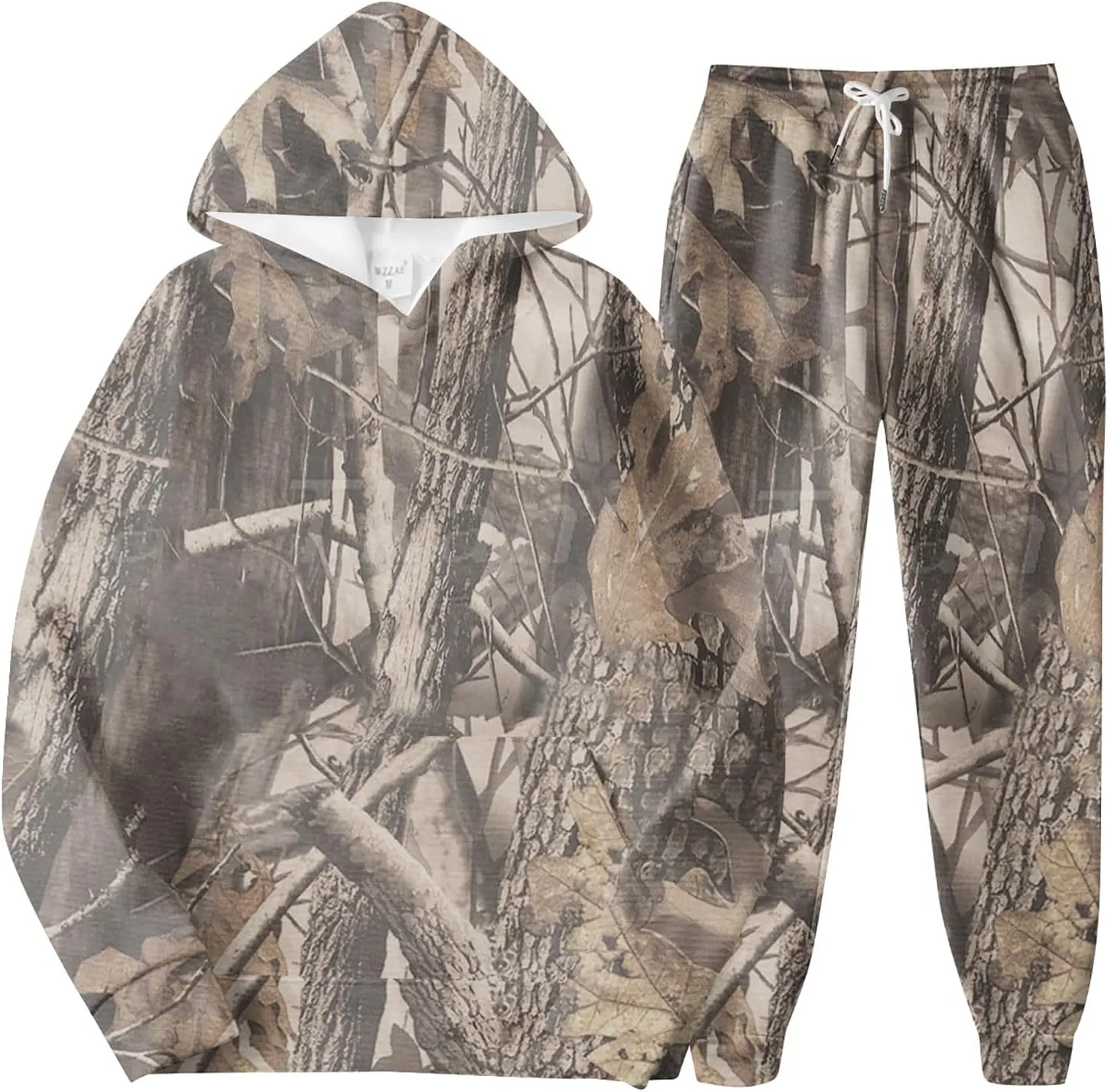 Sweat Suits for Womens Camo Hoodie 2 Piece Long Sleeve Crewneck Sweatshirts Wide Leg Sweatpants Matching Lounge Sets