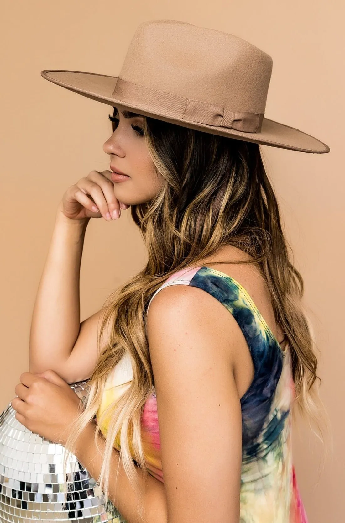 Tessa Stiff Brim Hat in Pecan