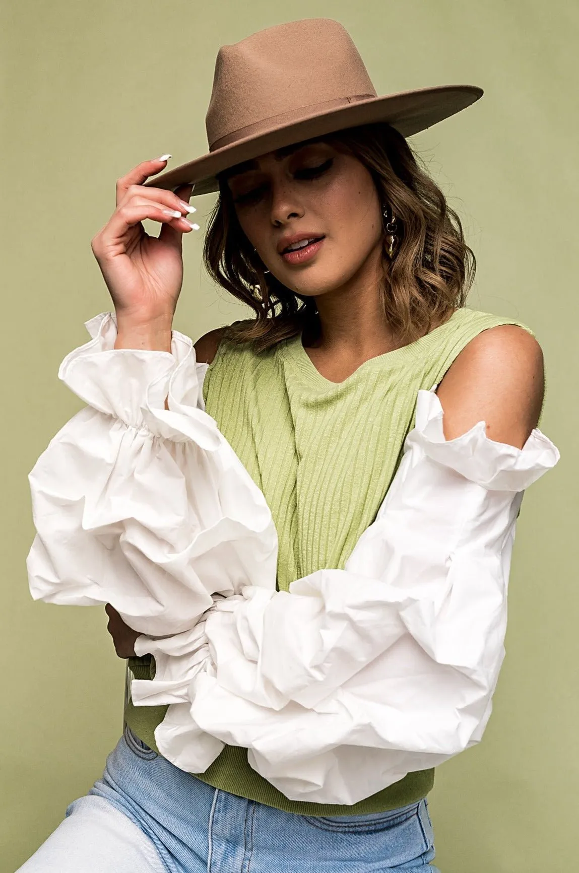 Tessa Stiff Brim Hat in Pecan