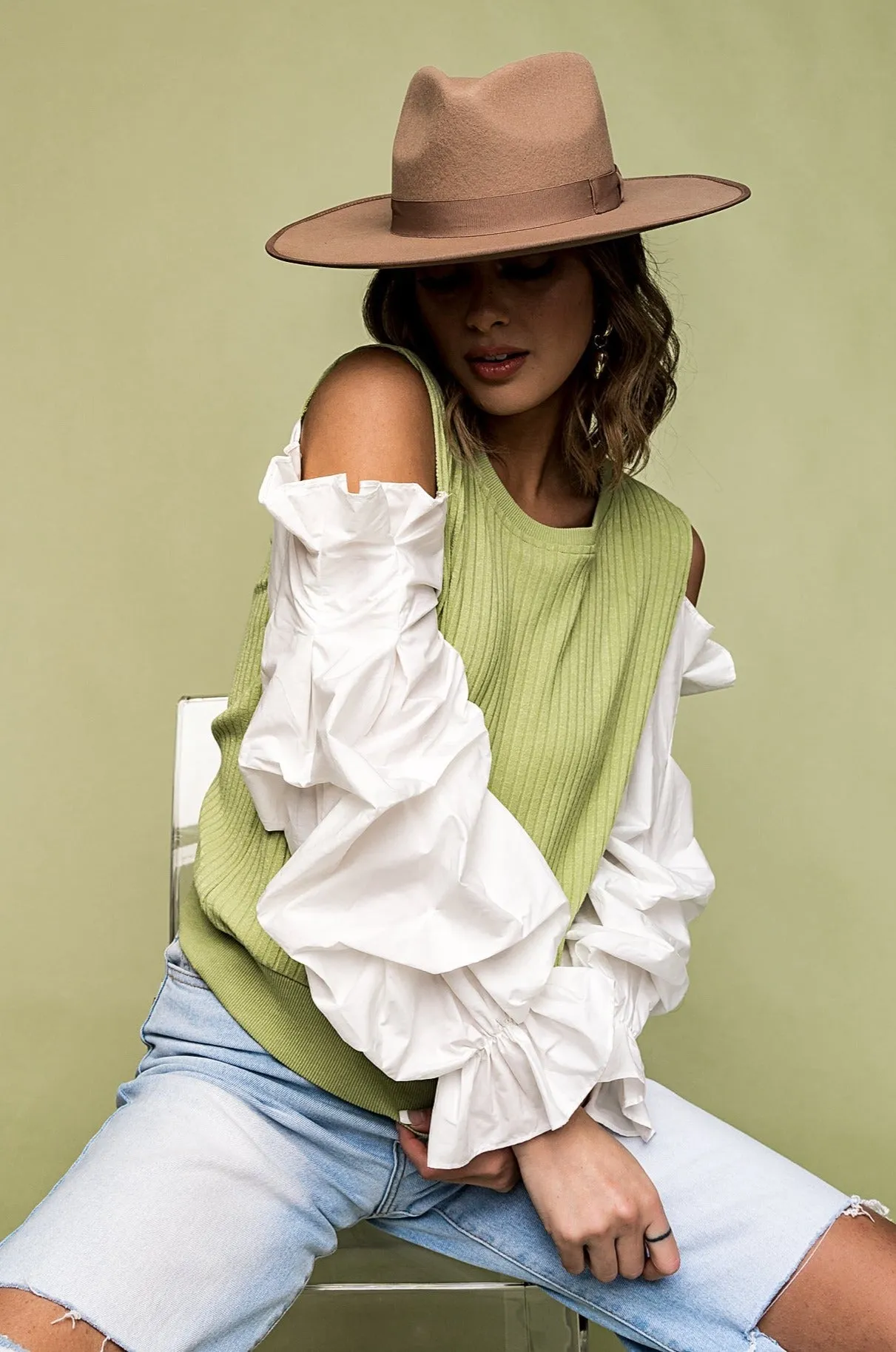 Tessa Stiff Brim Hat in Pecan