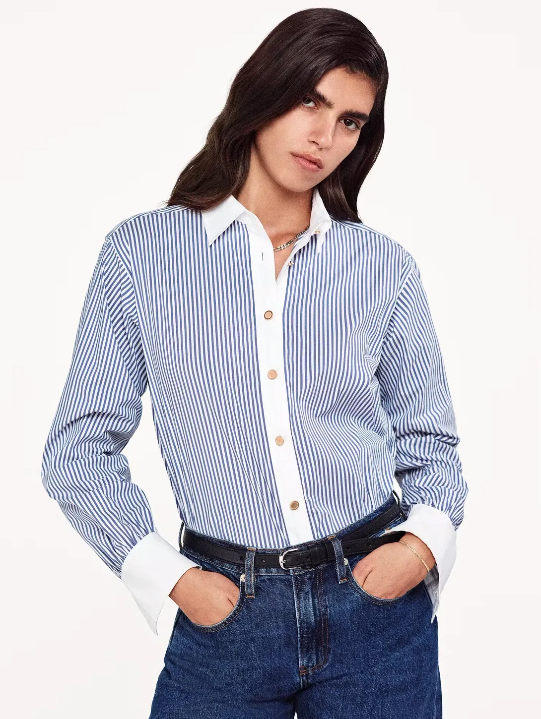 The Borrowed Shirt - Dark Chambray Multi