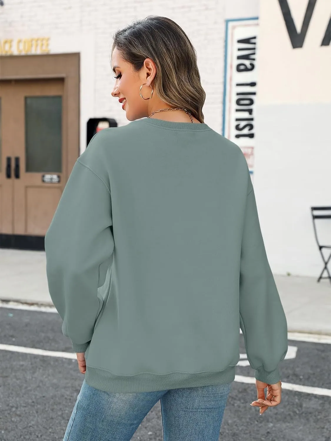 TICTICMIMI Women's Casual Crewneck Sweatshirts Long Sleeve Tops Loose Fit Fall Shirts