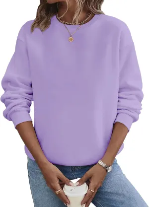 TICTICMIMI Women's Casual Crewneck Sweatshirts Long Sleeve Tops Loose Fit Fall Shirts