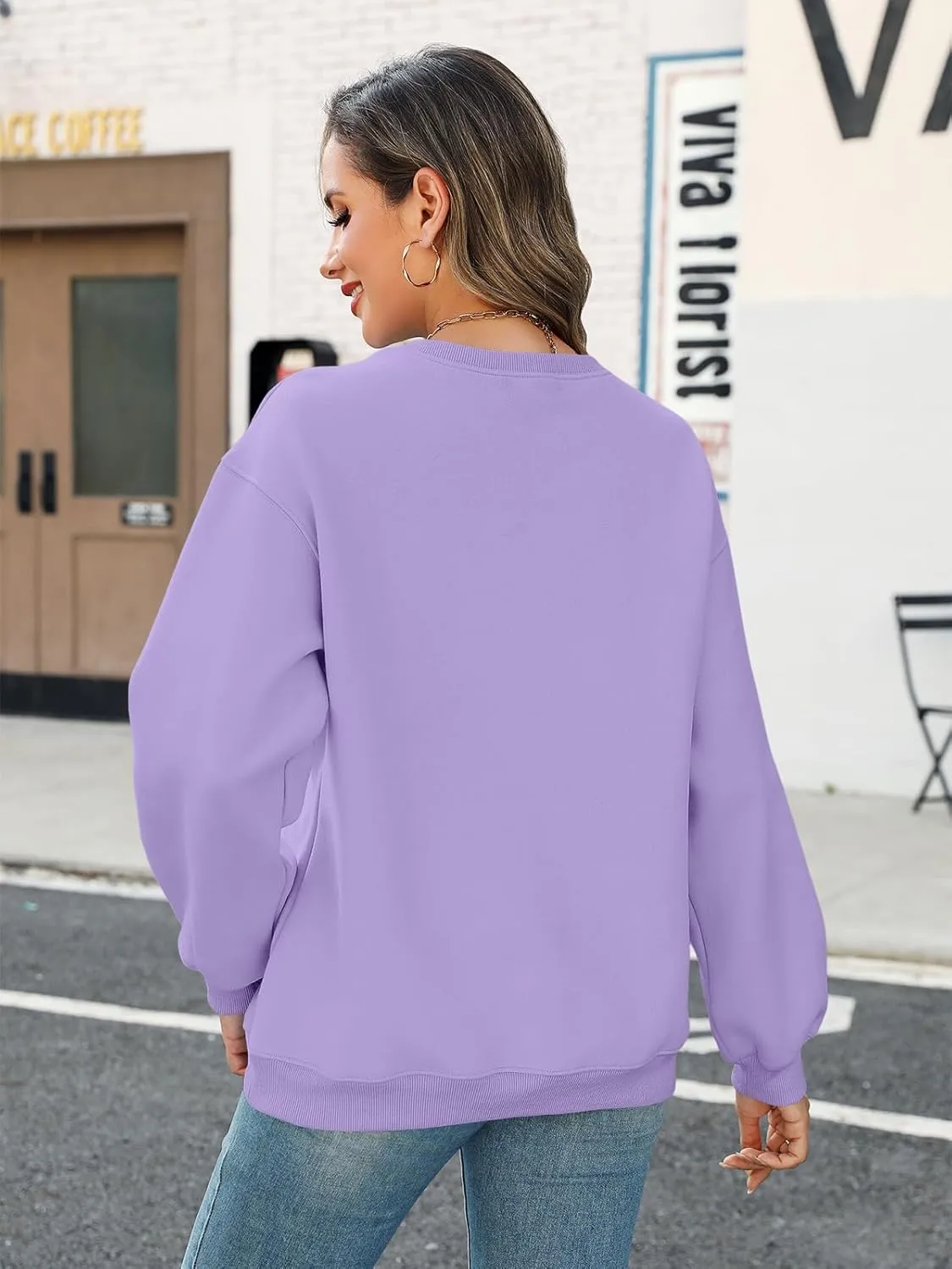 TICTICMIMI Women's Casual Crewneck Sweatshirts Long Sleeve Tops Loose Fit Fall Shirts