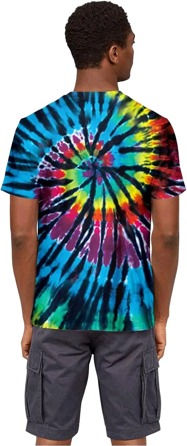 Tie Dye Shirts for Men Women, Short Sleeve Mens Tie Dye Shirts, Mens Women Rainbow Tie Dye T Shirts,Size:S-5XL
