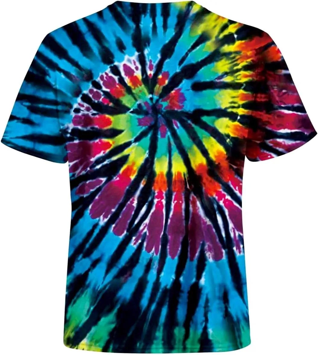Tie Dye Shirts for Men Women, Short Sleeve Mens Tie Dye Shirts, Mens Women Rainbow Tie Dye T Shirts,Size:S-5XL