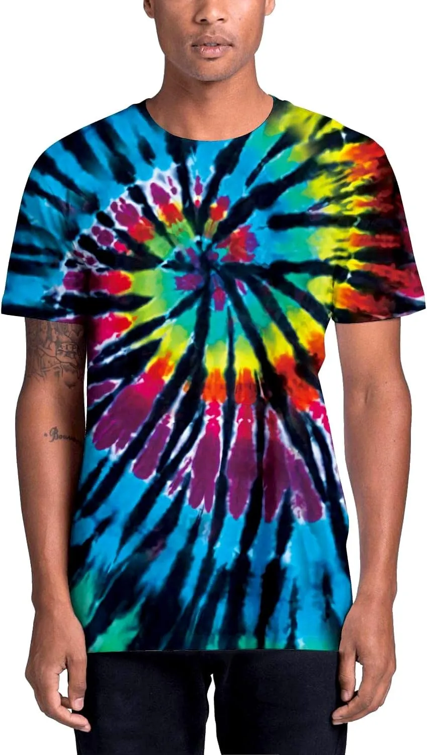 Tie Dye Shirts for Men Women, Short Sleeve Mens Tie Dye Shirts, Mens Women Rainbow Tie Dye T Shirts,Size:S-5XL