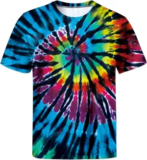 Tie Dye Shirts for Men Women, Short Sleeve Mens Tie Dye Shirts, Mens Women Rainbow Tie Dye T Shirts,Size:S-5XL