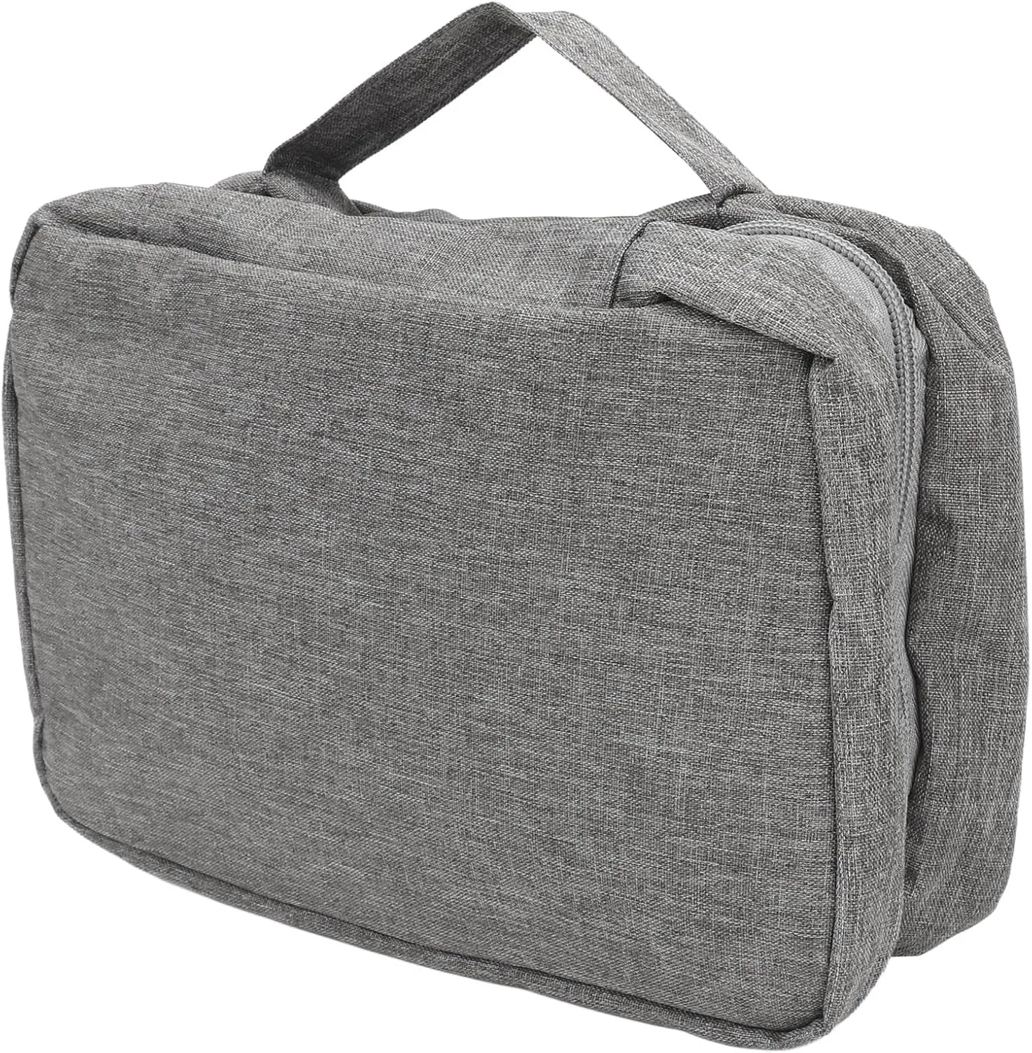 Travel Hanging Toiletry Bag Hanging Travel Cosmetic Bag Folded Toiletry Wash Organiser Pouch for Men Women (Grey)