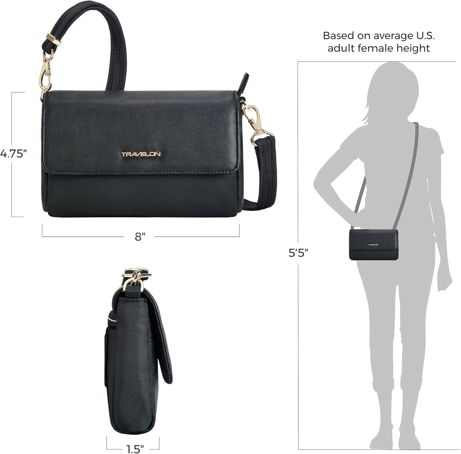 Travelon Anti-Theft Addison Convertible Crossbody/Belt Bag