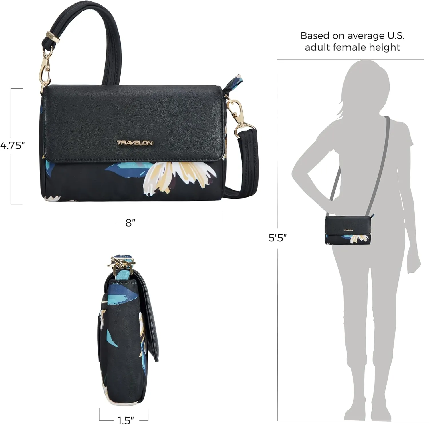 Travelon Anti-Theft Addison Convertible Crossbody/Belt Bag
