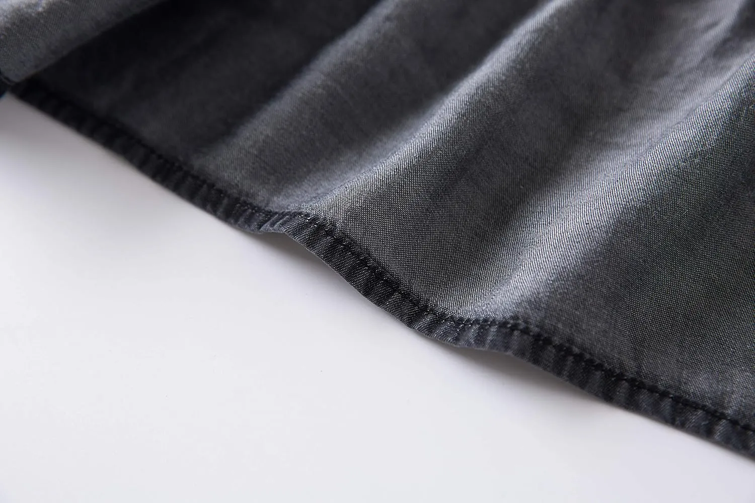 Tronjori Womens A Line Long Lightweight Tencel Denim Tiered Skirt with Multi Layers