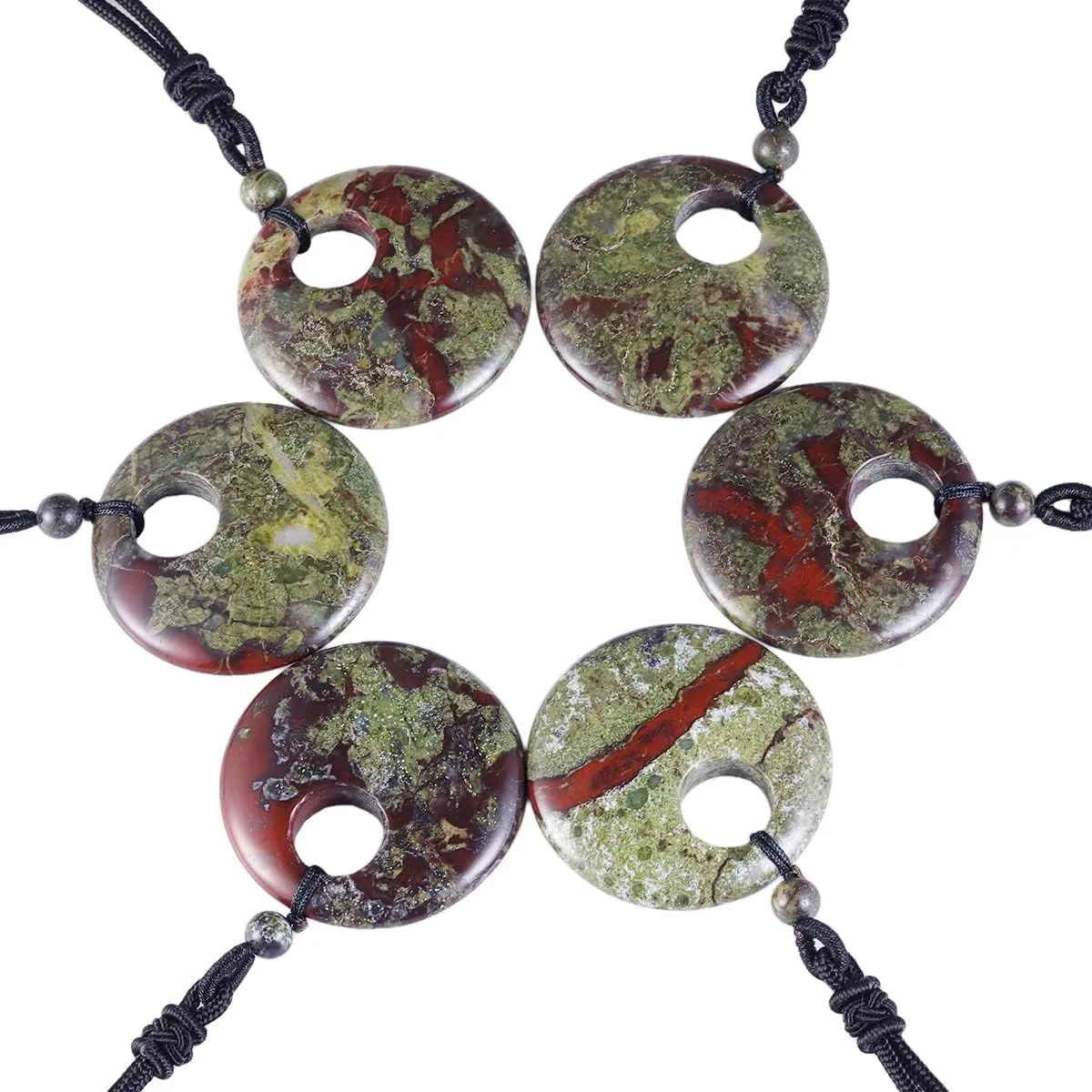 TUMBEELLUWA Crystal Peace Buckle Pendant Necklace for Man for Women Lucky Coin Stone Pendant with Adjustable Cord