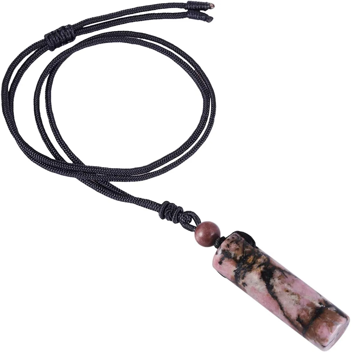 TUMBEELLUWA Healing Crystal Stone Pendant Necklace for Men and Women, Handmade Unisex Stone Amulet Necklace with Adjustable Chain