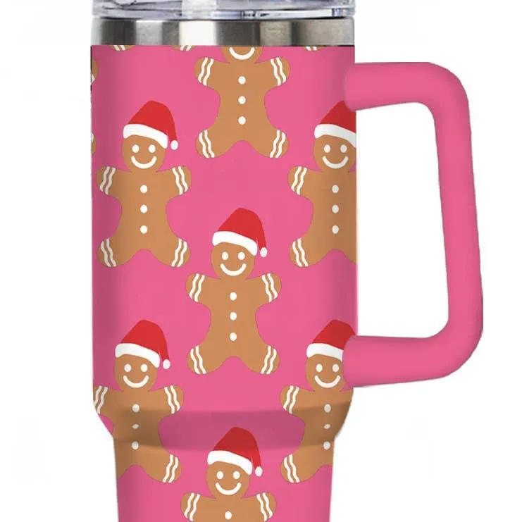 Tumbler | Gingerbread Men with Santa Hats Tumbler| Katydid