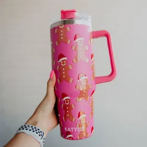 Tumbler | Gingerbread Men with Santa Hats Tumbler| Katydid