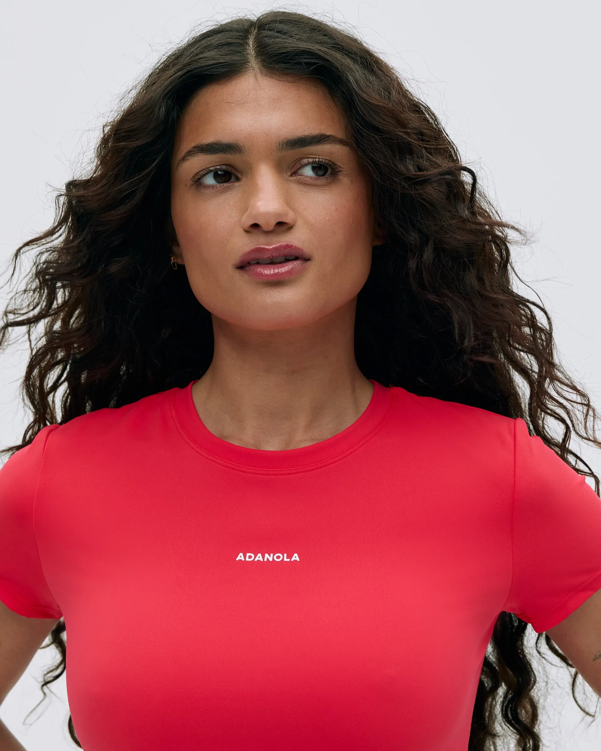 Ultimate Curved Hem Short Sleeve Top - Apple Red