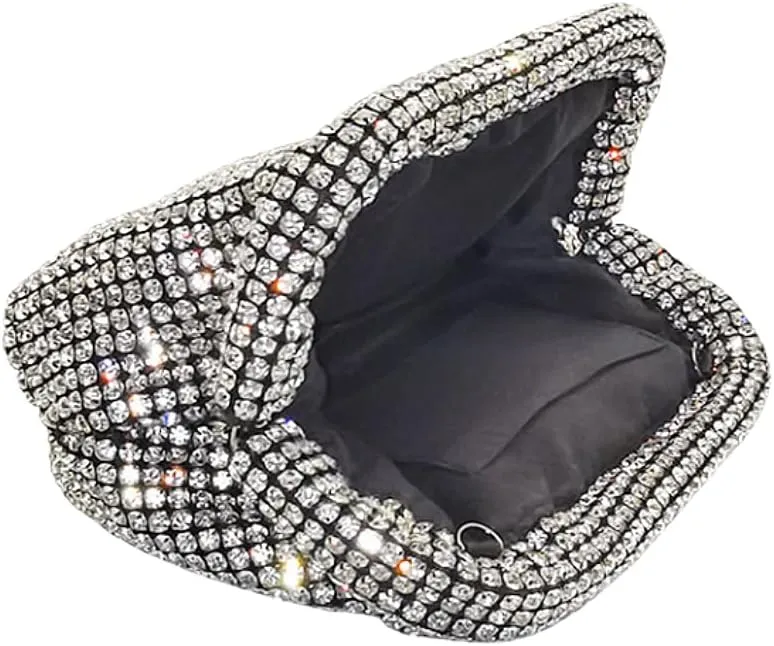UMREN Rhinestones Clutch Purse for Women - Sparkly Rhinestones Pouch Evening Handbag Crystal Clutch Diamond Crossbody Bag