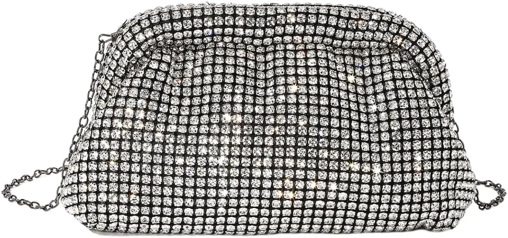 UMREN Rhinestones Clutch Purse for Women - Sparkly Rhinestones Pouch Evening Handbag Crystal Clutch Diamond Crossbody Bag